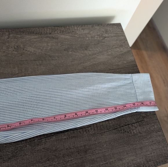 Sezane Tomboy Shirt Ecru And Sky Blue Stripes - Size 6 - Picture 5 of 6